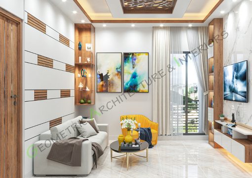 Living room interior design at jatrabari