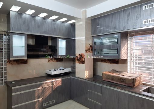 kitchen design with beautiful ceiling