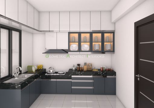 white texture kitchen design