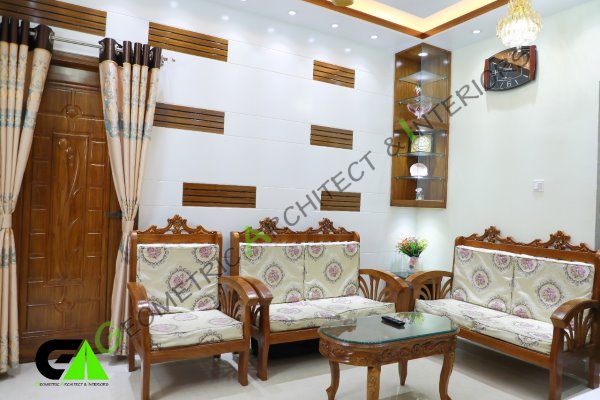white living room design at Jatrabari