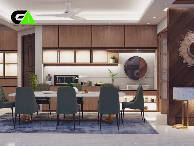 Exclusive dining space design for home interior