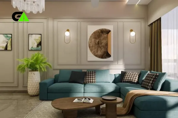 elegant living room design in Bangladesh