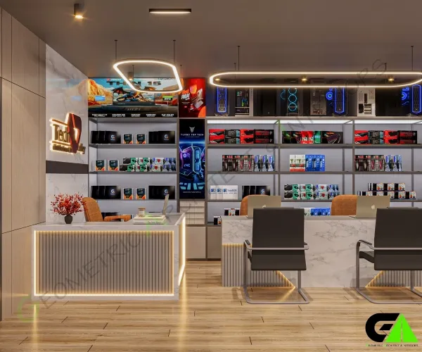 modern computer shop design