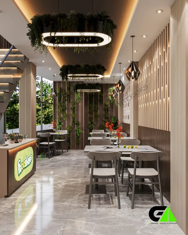 Beautiful ceiling design from restaurant interior design project in Mirpur-10 Dhaka