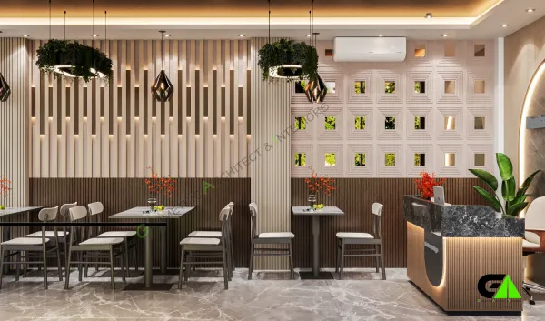 Interior view of restaurant interior design project in Mirpur with comfortable seating