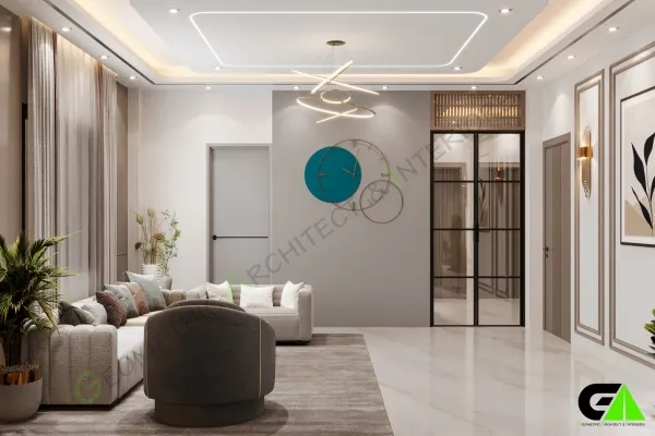 Modern living room interior design in mirpur