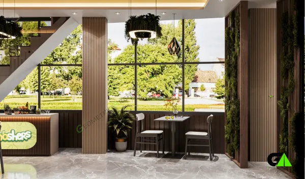 Restaurant interior design project in Mirpur Dhaka showing stylish dining environment