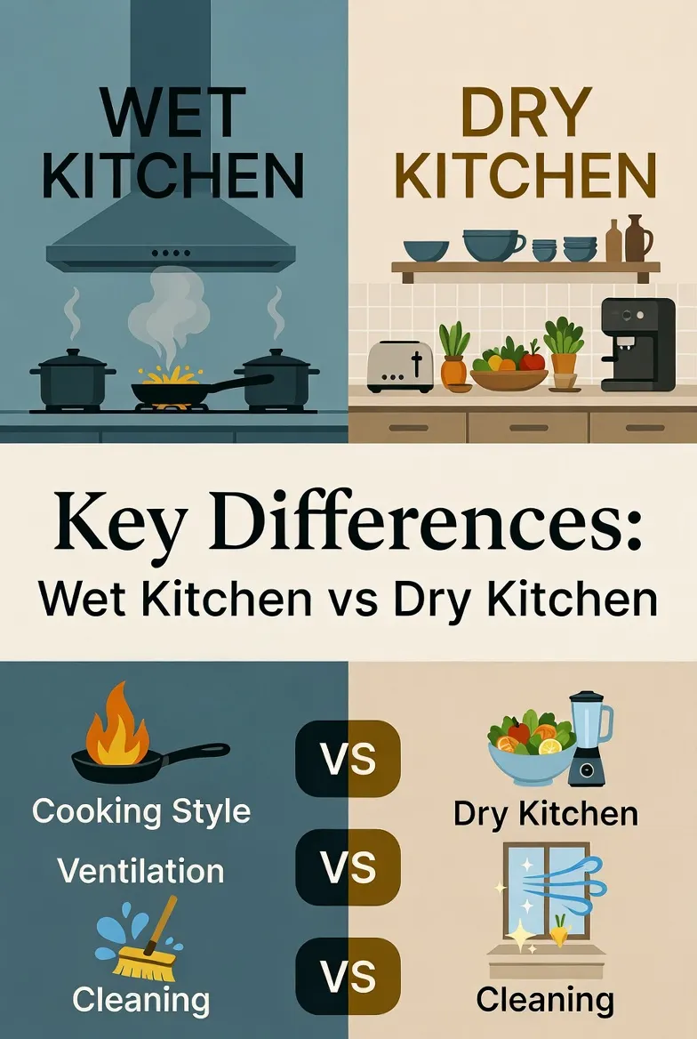 difference between wet kitchen and dry kitchen