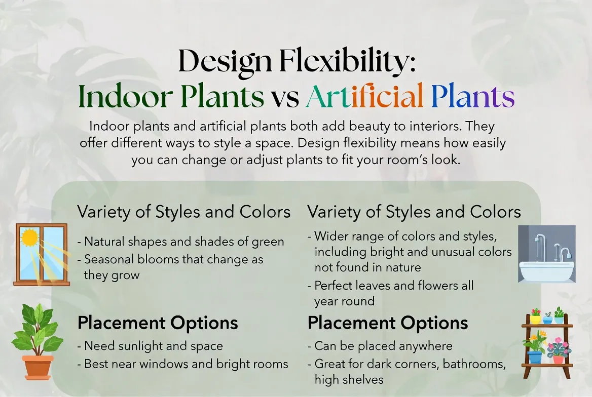 design flexibility of indoor plants vs artifical plants design flexibility of indoor plants vs artifical plants